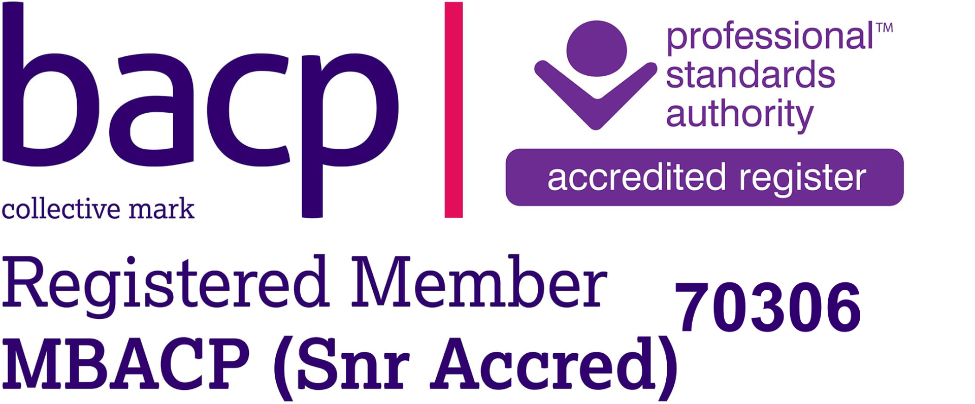 BACP Senior Accredited Registered Member 70306 — MBACP (Snr Accred)